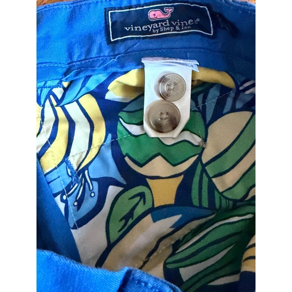 Vineyard Vines Breaker Shorts 28 Blue Embroidered Whale Chino Golf Preppy Men's - Picture 8 of 10